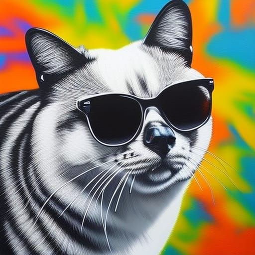 Vibrant Graffiti Art of a Hybrid Creature