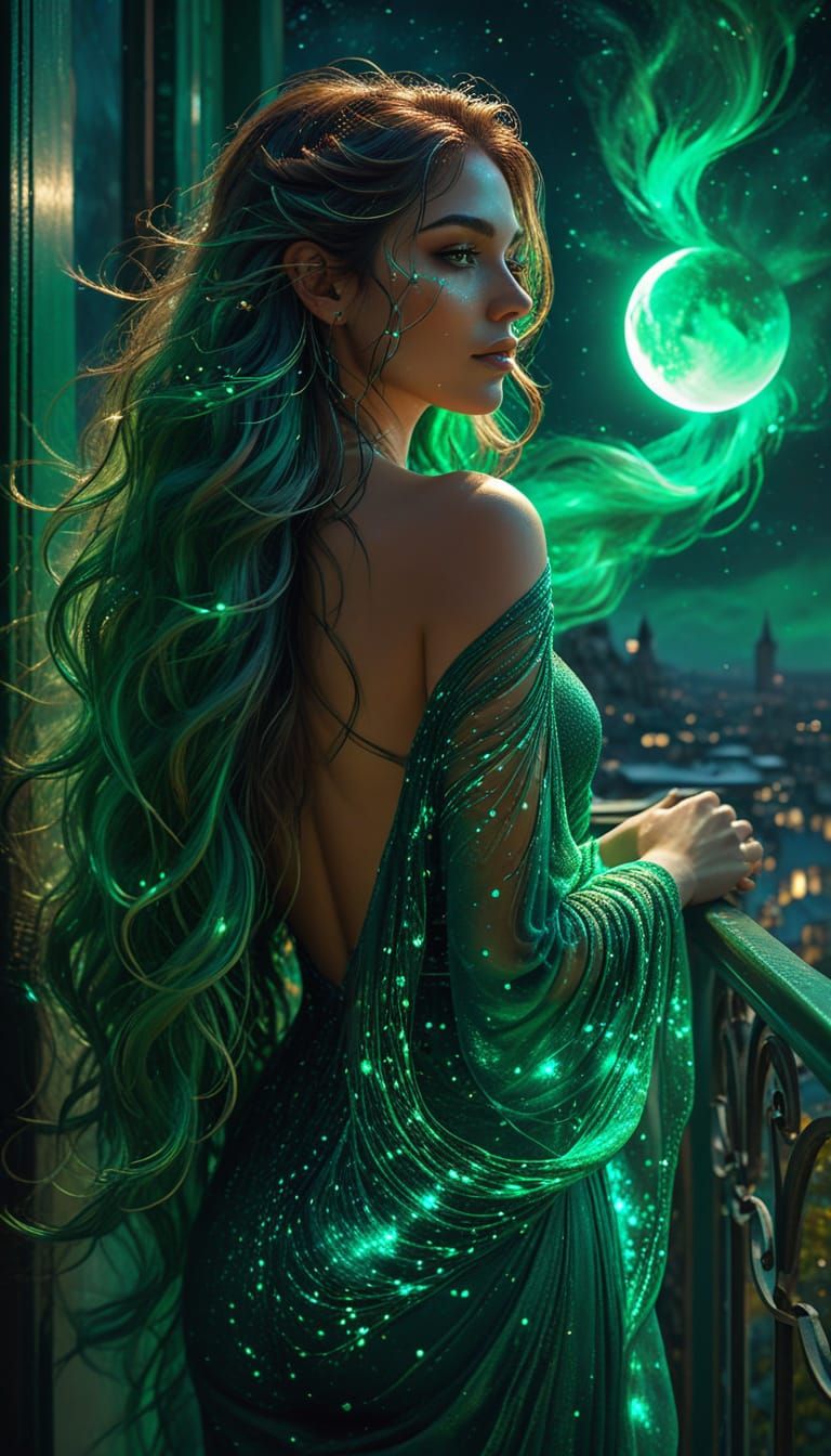 mysterious emerald woman