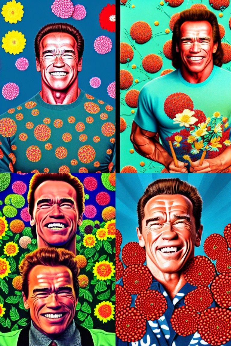 Arnold Schwarzenegger Portrait in Pop Surrealist Style