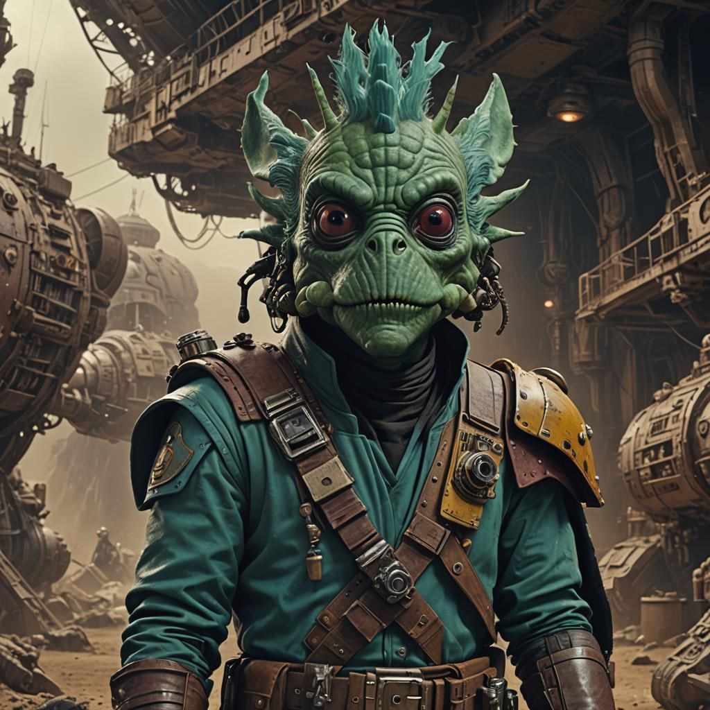 Space Pirate Ugnaught Greedo Hybrid: Digital Matte Painting