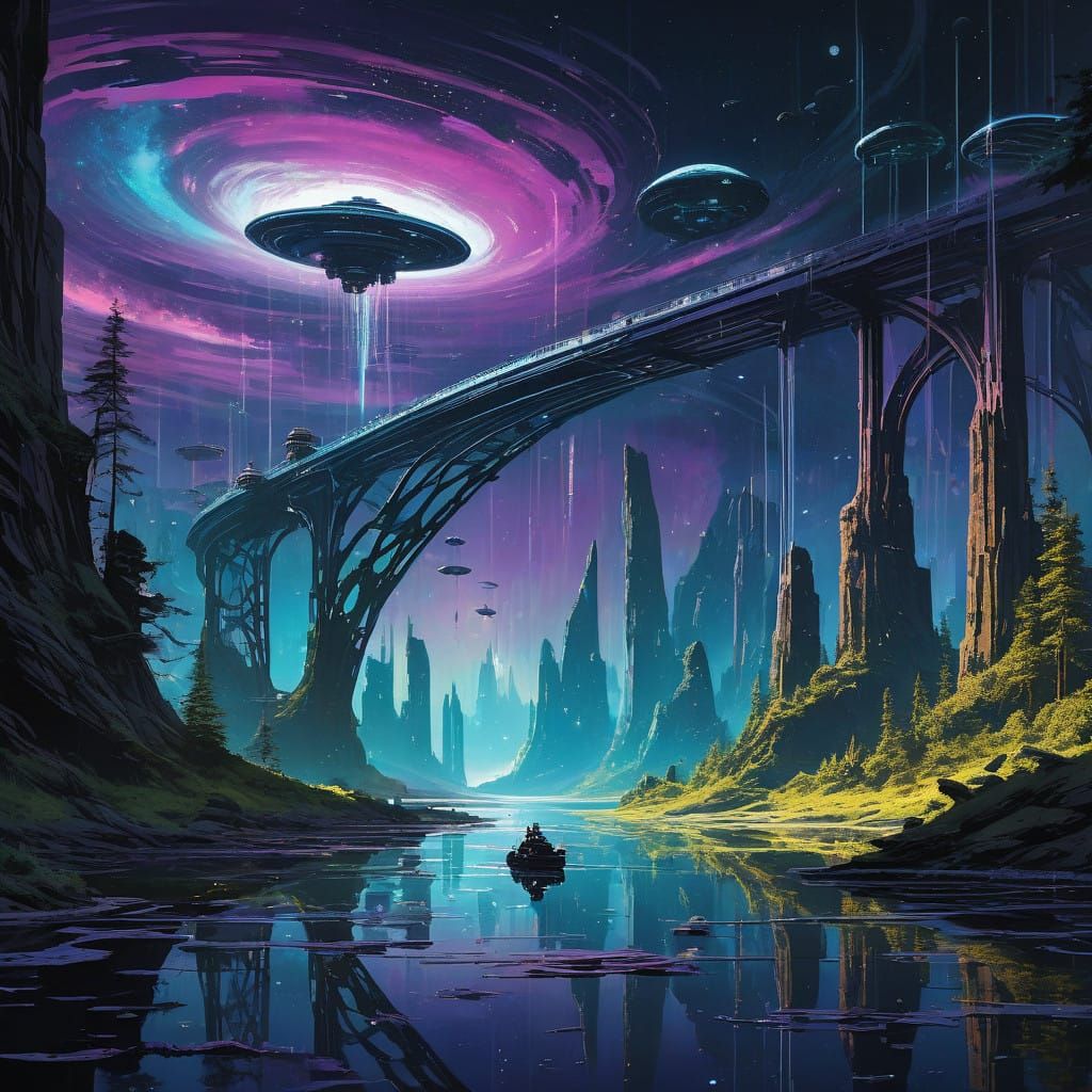 Cosmic Bridge Connects Alien Civilizations in Luminous, Irid...