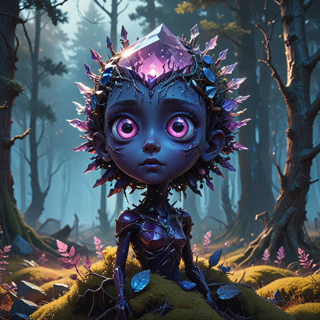 Mystical Crystal Realm in Golden Hour