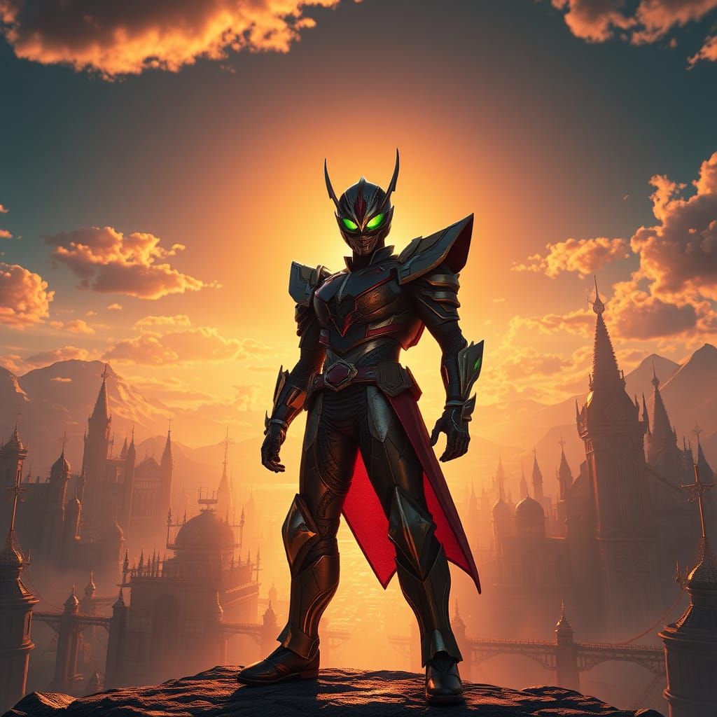 Heroic Figure in a Mystical Metropolis