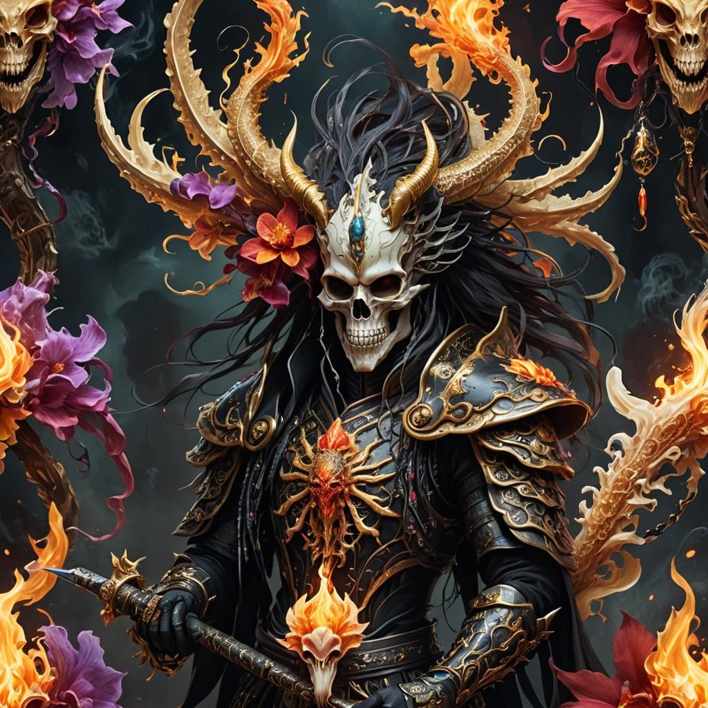 Dragon Armor Queen with Fire Sword