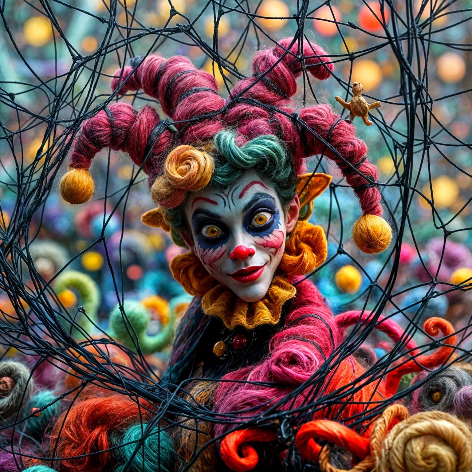 Ethereal Jester Unfolds in a Vibrant Tapestry of Colors and...