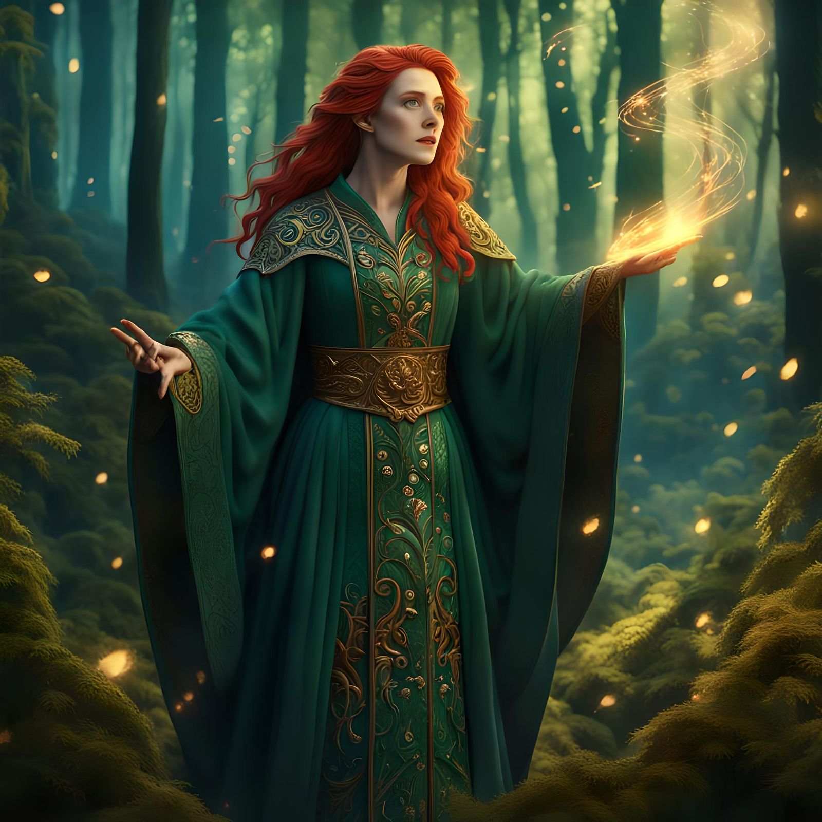Enchanting Forest Singer in Detailed Fantasy Art