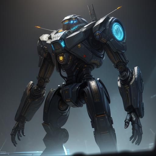 Rainbow Spider on Metallic Mech Surface in Sci-Fi Art