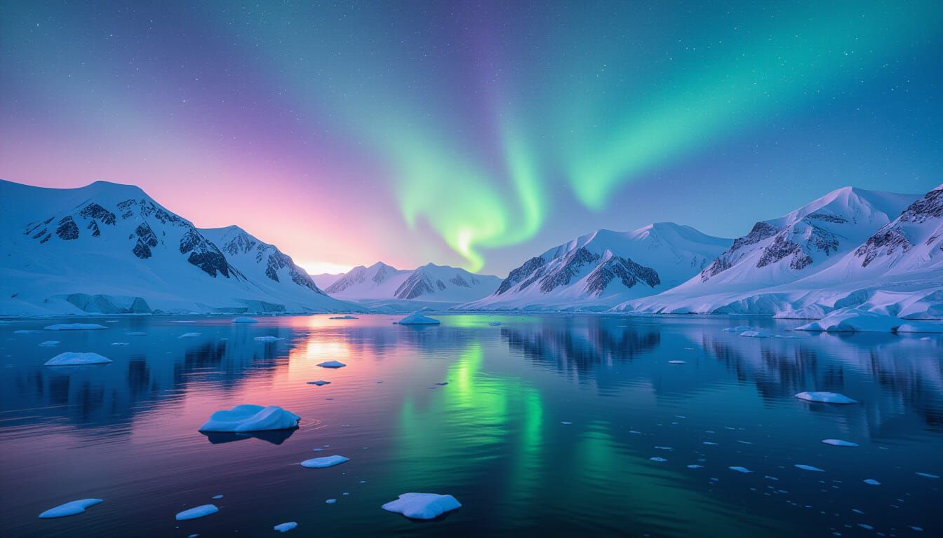 Exotic Vivid Inuit Person in Arctic Landscape