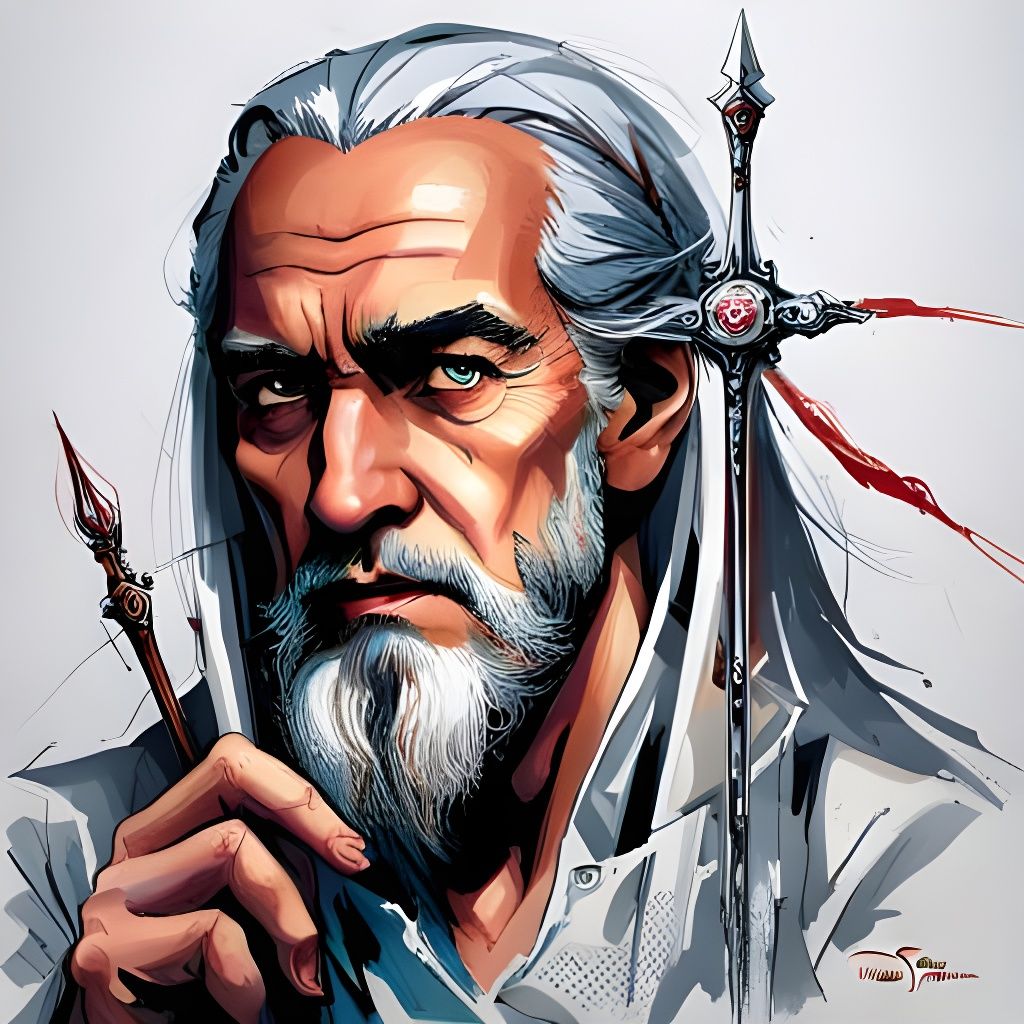 Evil Wizard Anime Portrait by Krenz Cushart