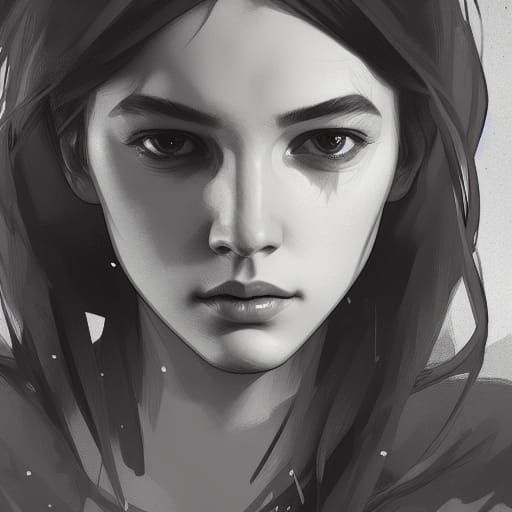 Sad Portrait in Hyperdetailed Digital Art Style