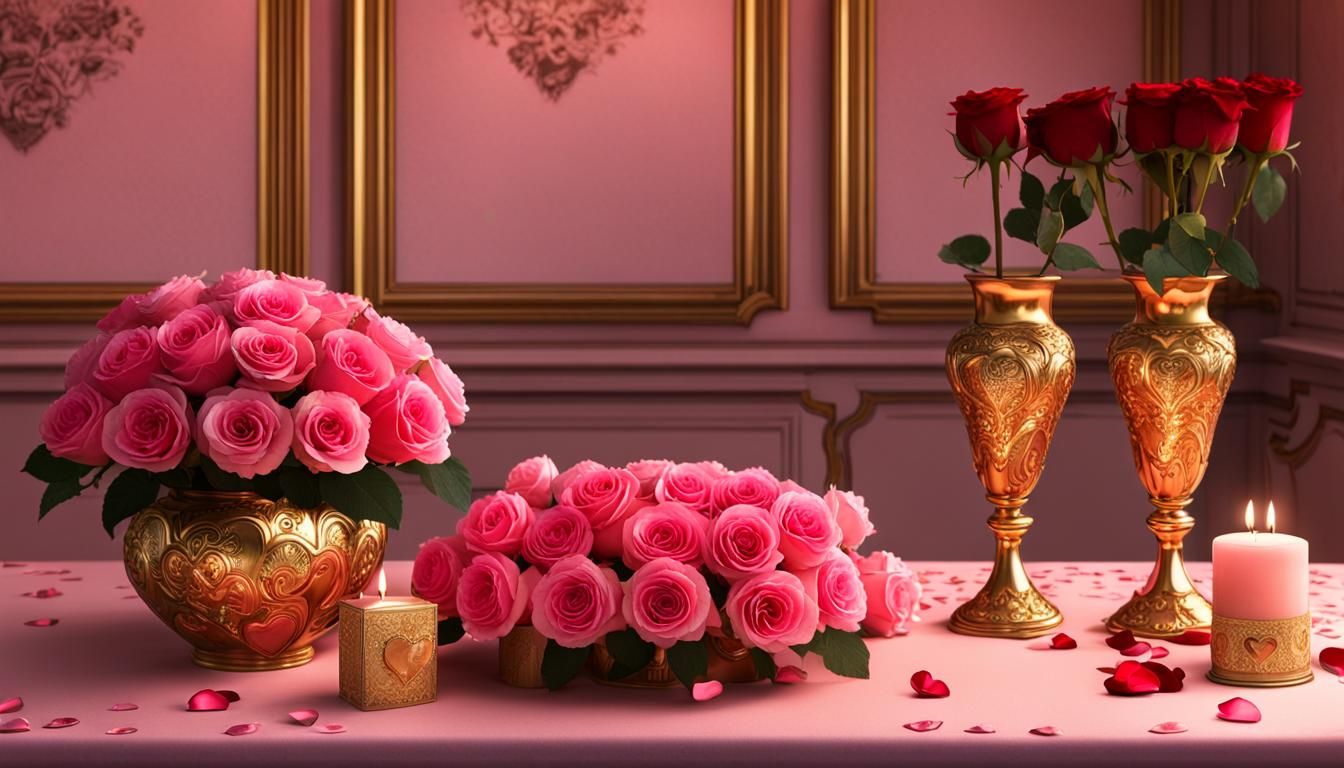 Candlelit Roses and Chocolates in Octane Render