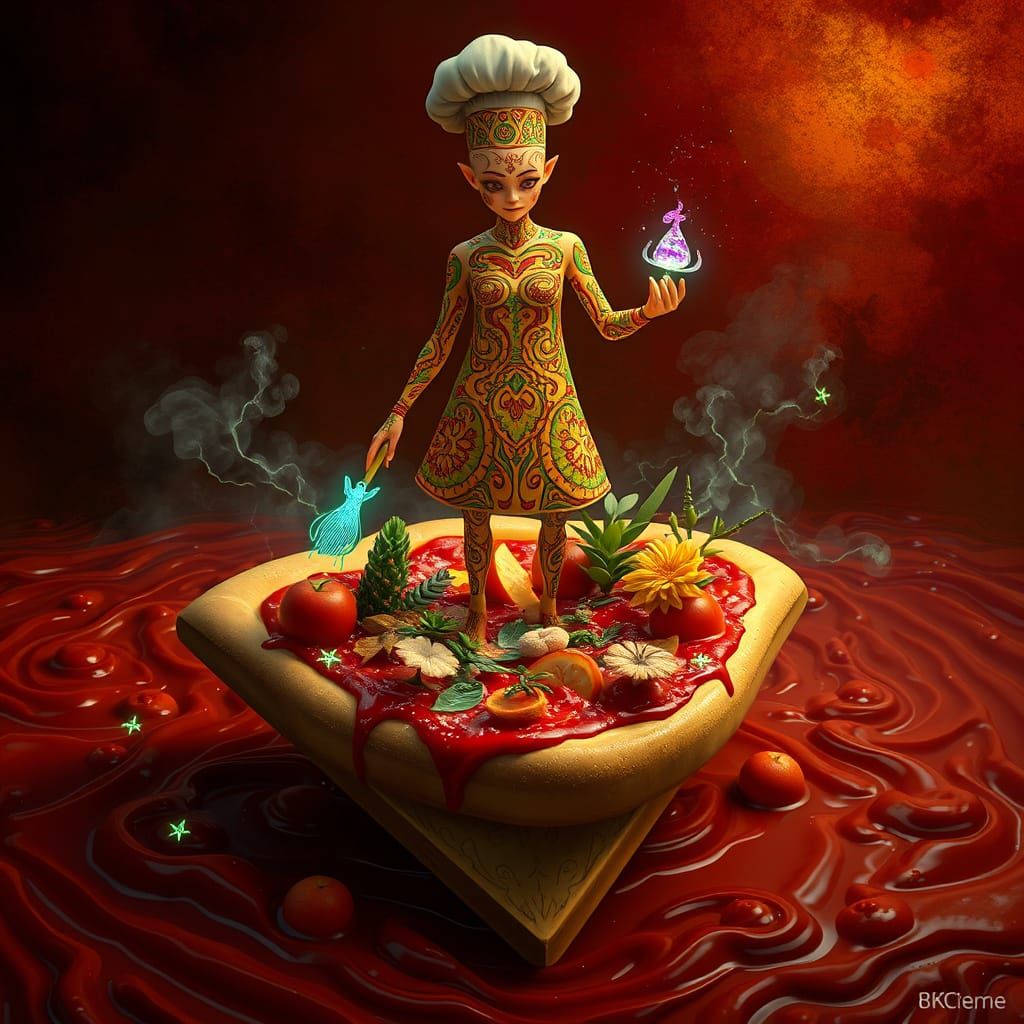 Pizza Chef Ecosystem Inspired by Klimt and Jones