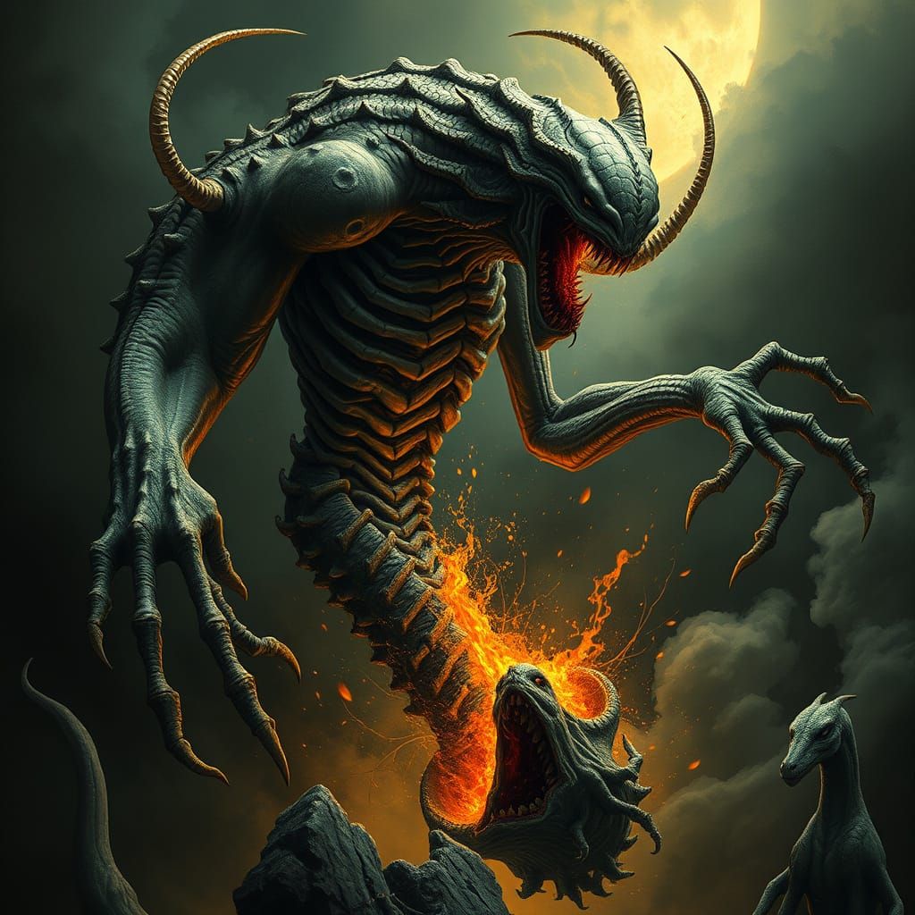 Cosmic Horror Creature Descends into the Abyss in a Dark Lov...