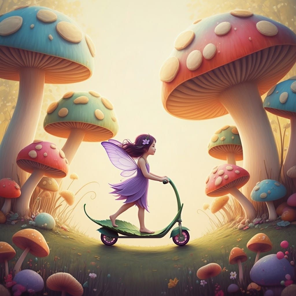 Riding through the mushroom grove