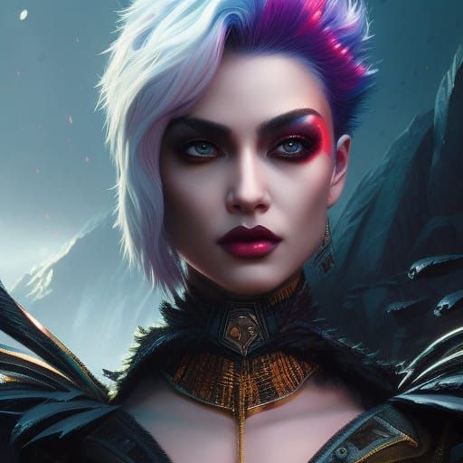 Goth Woman Portrait in Post-Apocalyptic Style