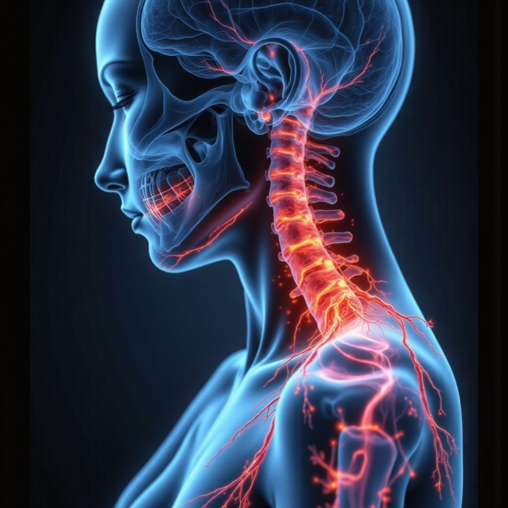 Realistic MRI of Woman's Back with Herniated Disk