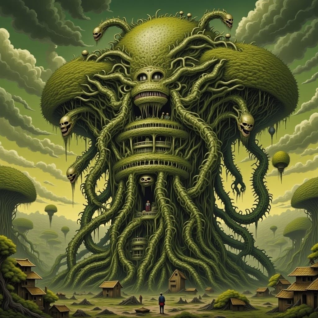 Cyborg Sequoia in H.R. Giger Style