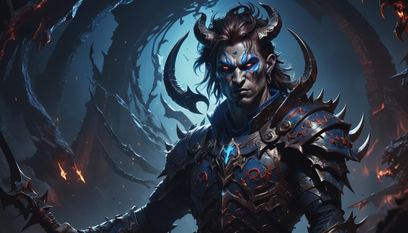 Demonic Warlord in Battle Frenzy Concept Art