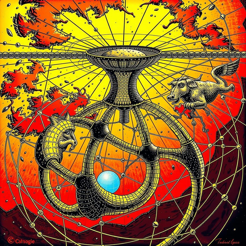 Fractured Geometric Landscapes in Hyperbolic Style