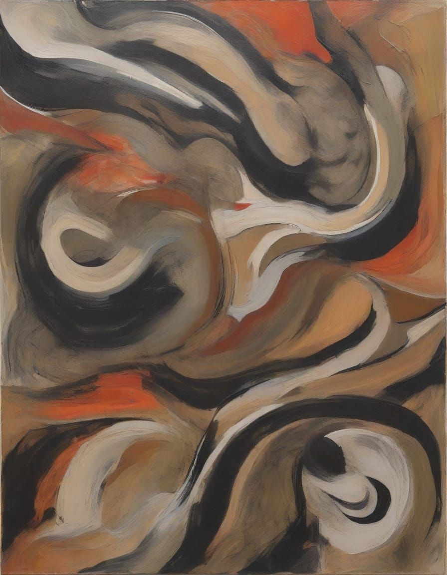 Surrealist Abstract Interior Landscape in Masson Style