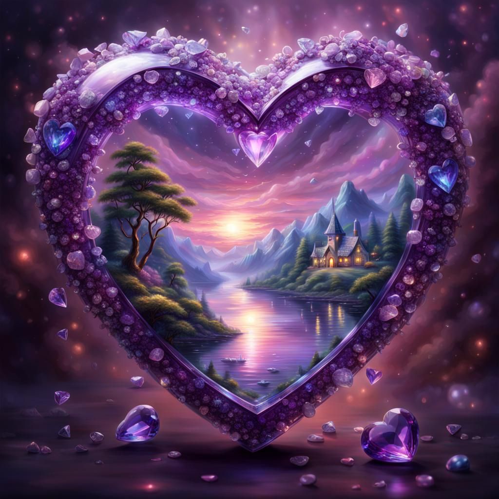 Diamond Heart: Sparkling Digital Art