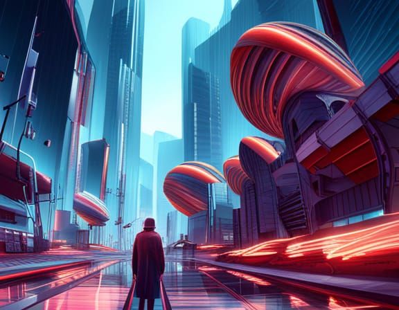 Retrofuturistic Hacker in 4K 3D Shading