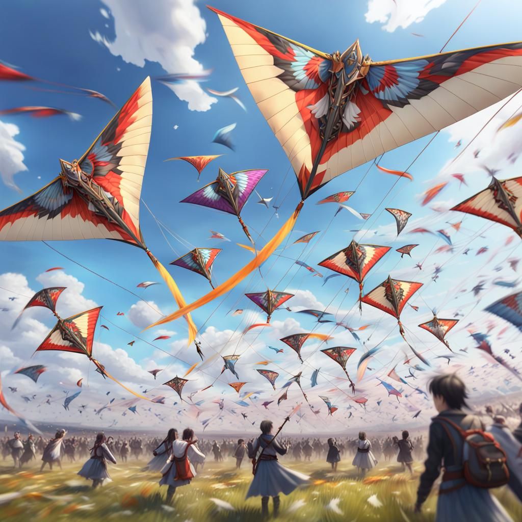 Silkpunk Battle Kites in Anime-Inspired 3D Art