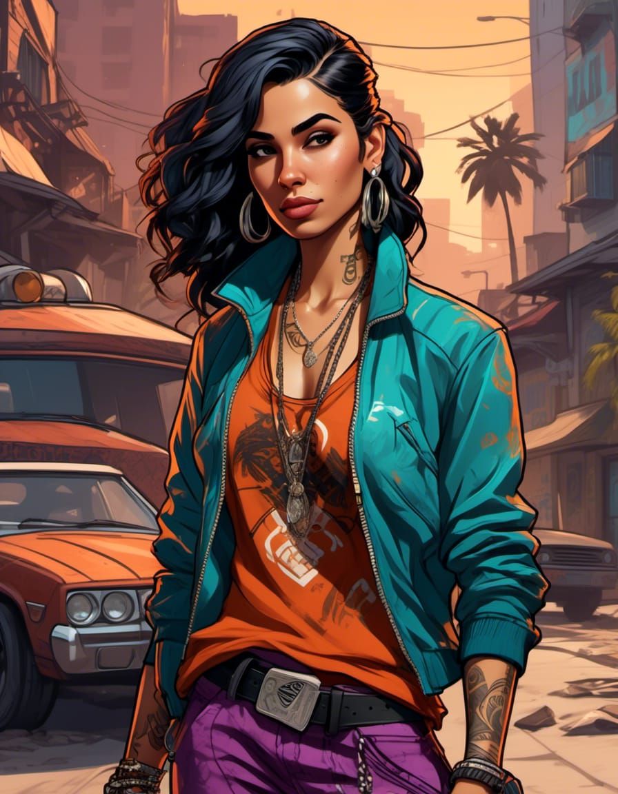Jasmine as GTA Gangster in Urban Style