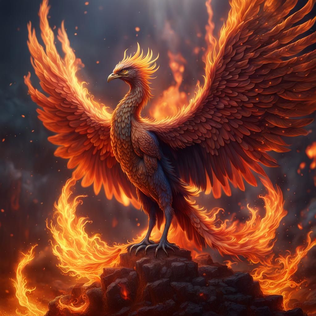 Phoenix Rising: Detailed Fantasy Concept Art
