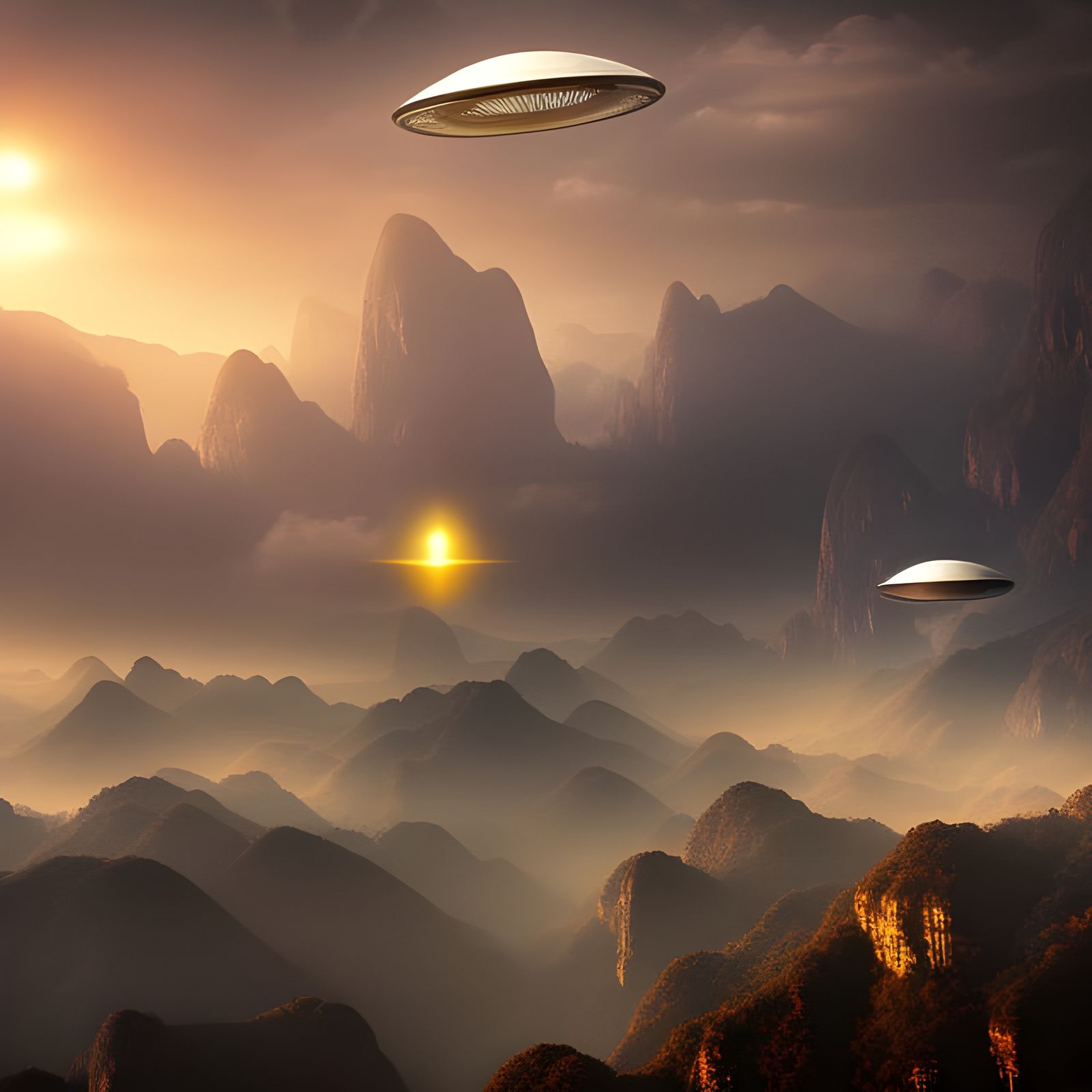 UFO over Los Angeles: Epic Cinematic Digital Art