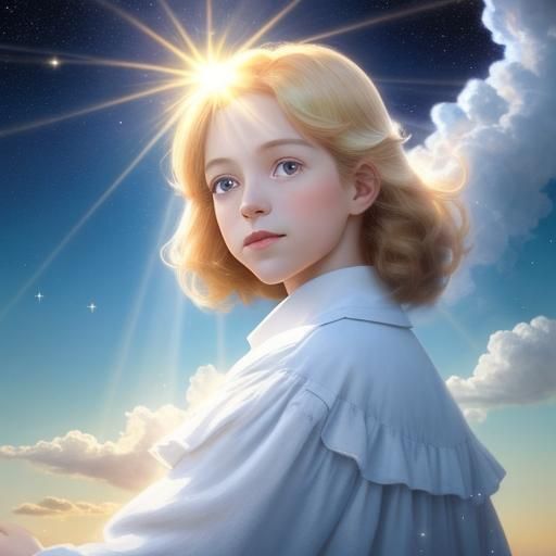 Heavenly Sunshine Beams Reflected in Clouds