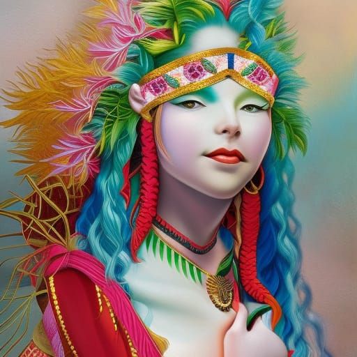 Surreal Oil Portrait in Expressionist Style