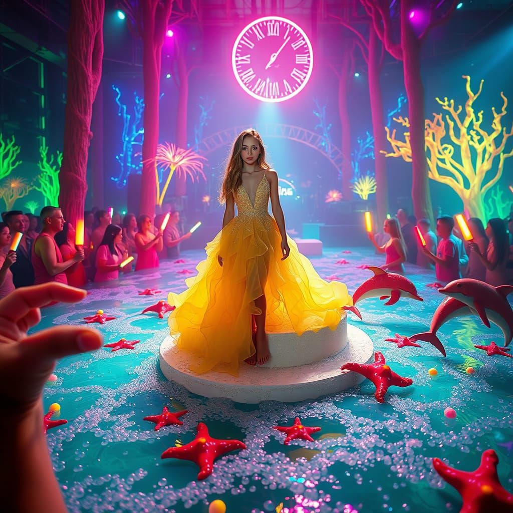 Surreal Candy Seascape Concert in Dreamlike Colors