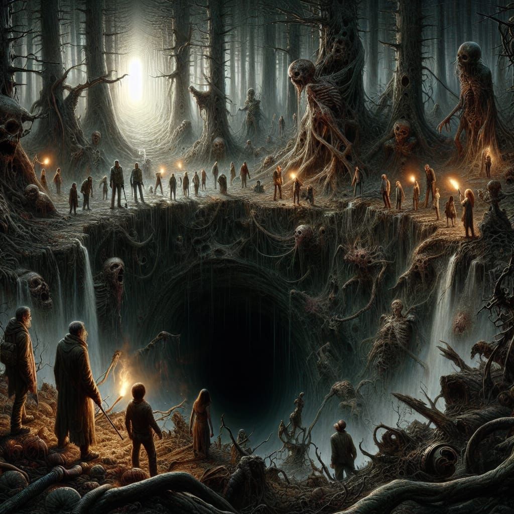 Explorers at the Abyss of Maelstrom in Dark Forest