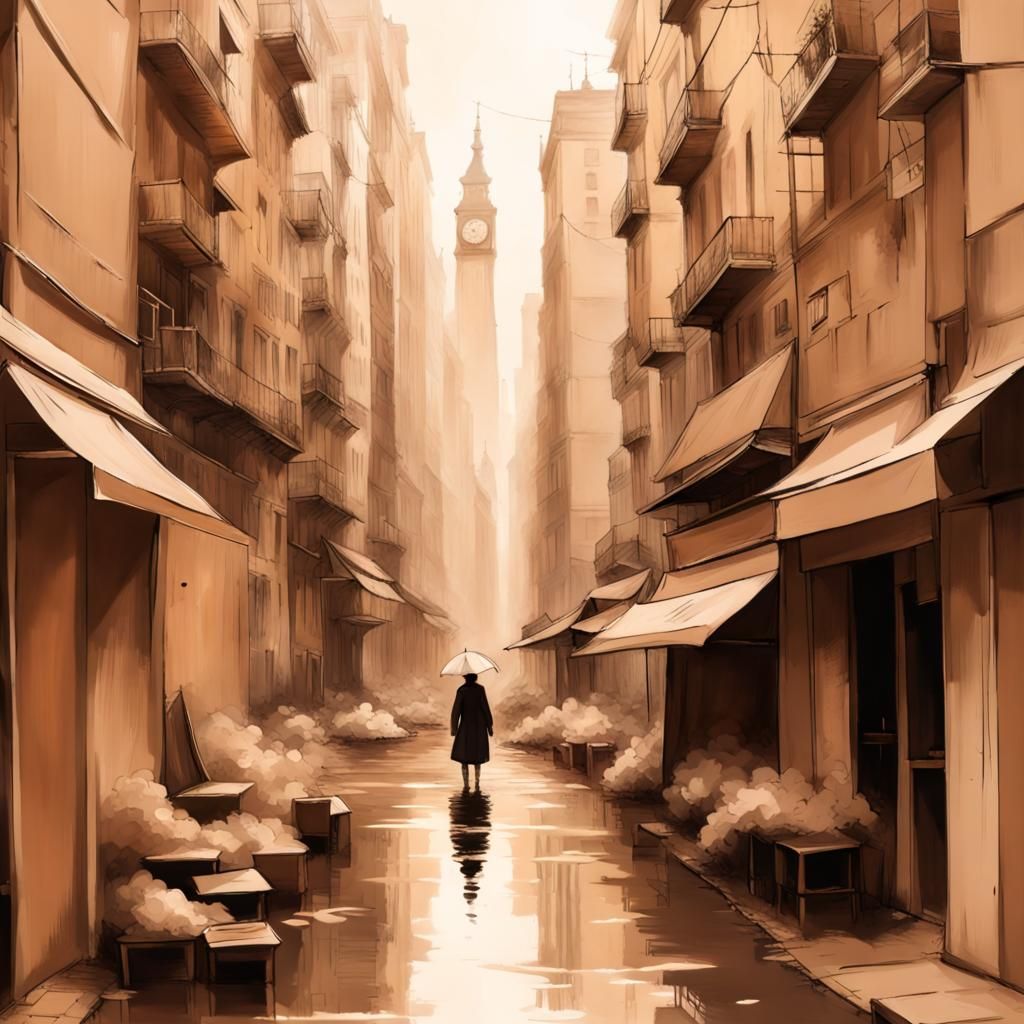 Peaceful Cityscape: Serenity in Urban Chaos