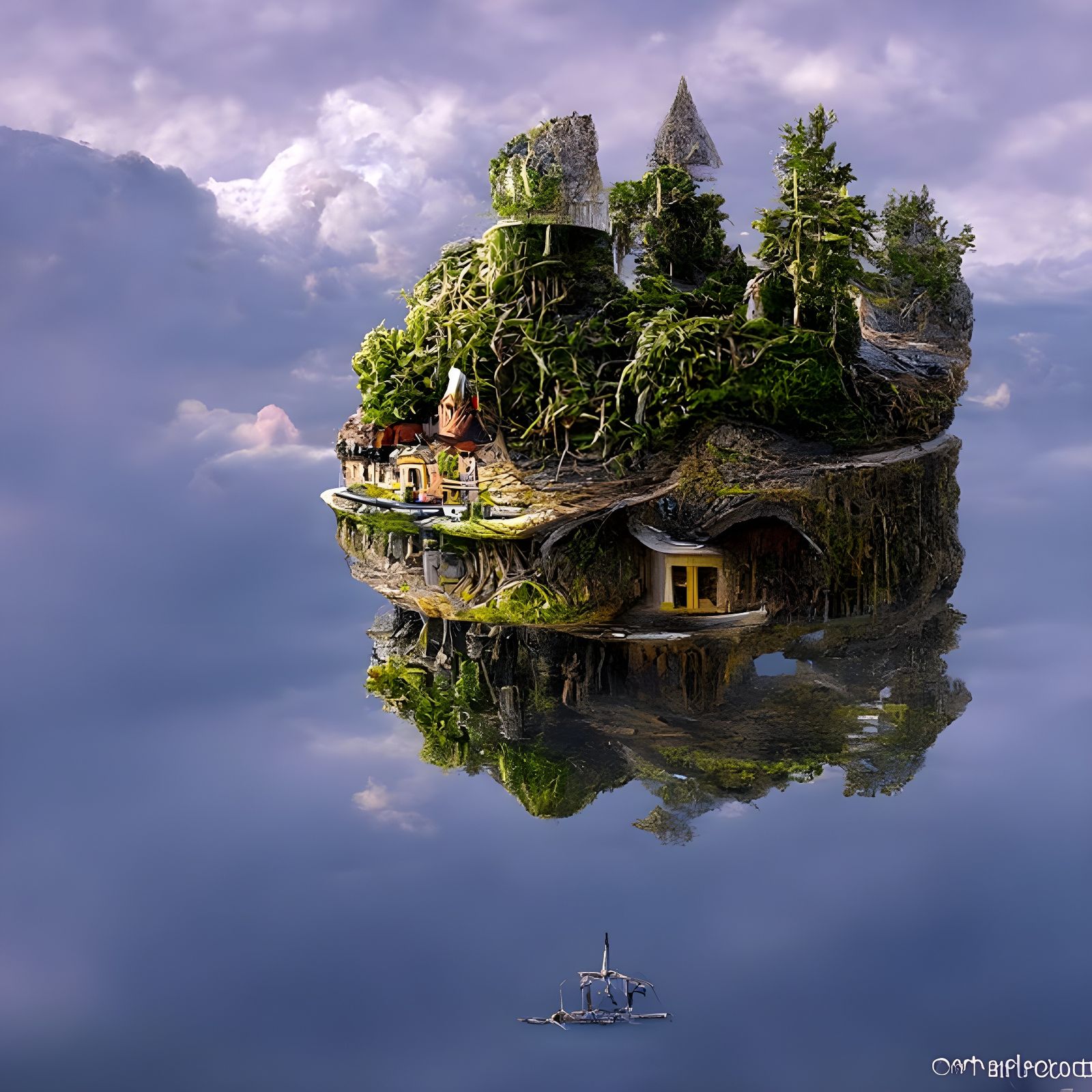 Fantastical Storybook Island in Clear Lake: 3D Render