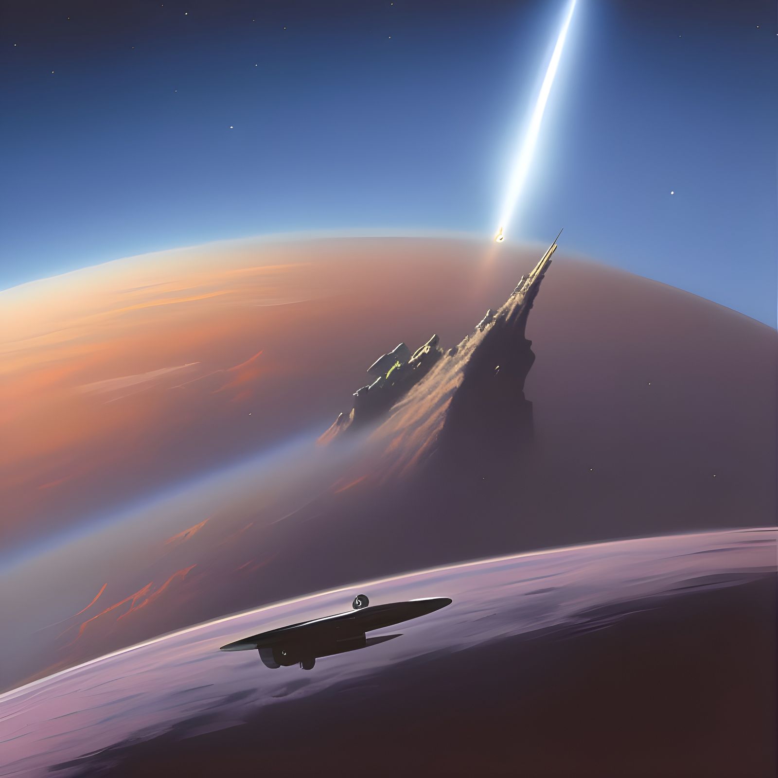 Retro Sci-Fi Vulcan Salute Illustration