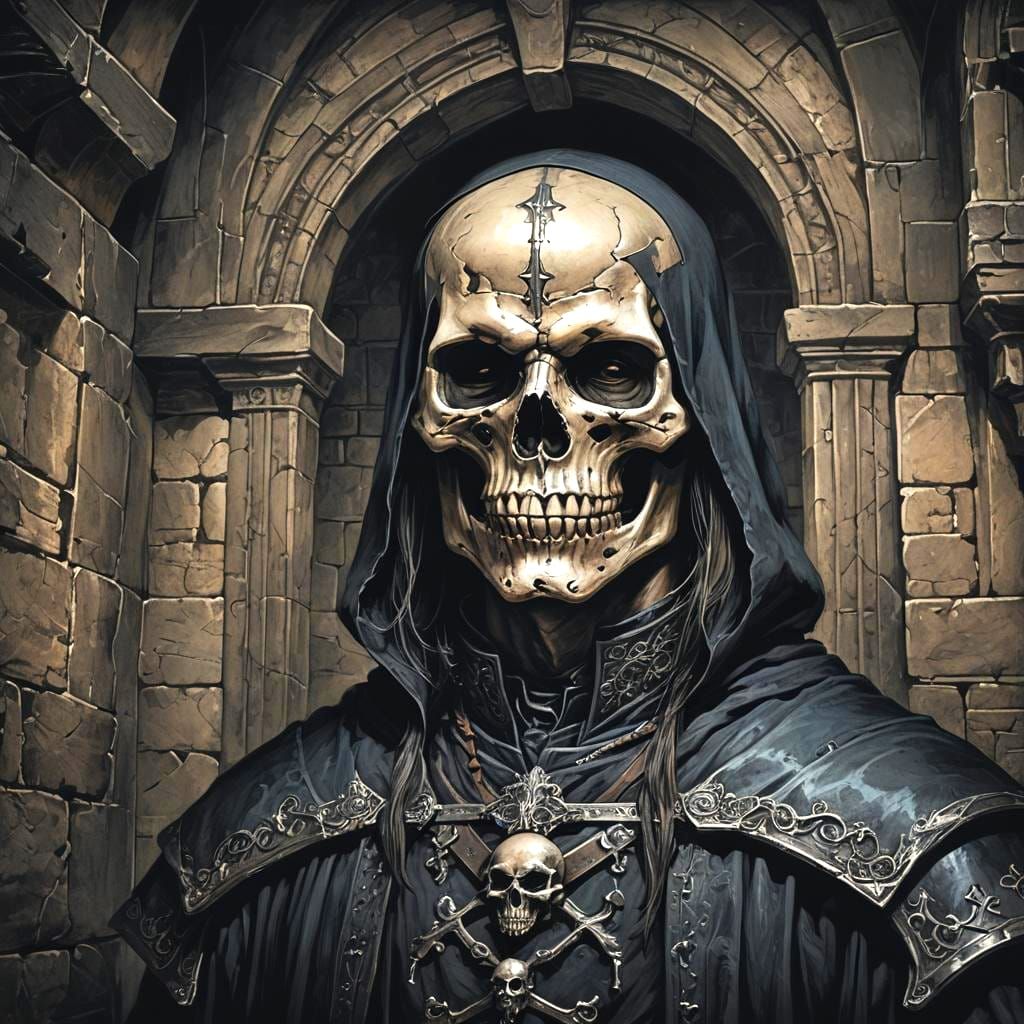 Dramatic Image of Skull Impaled on Stake