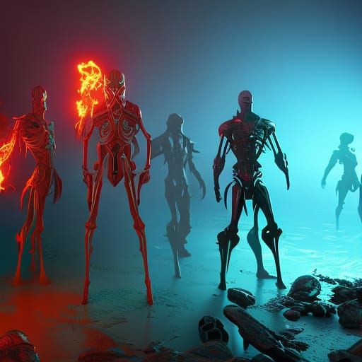 Hyperdetailed Skeleton Party Concept Art