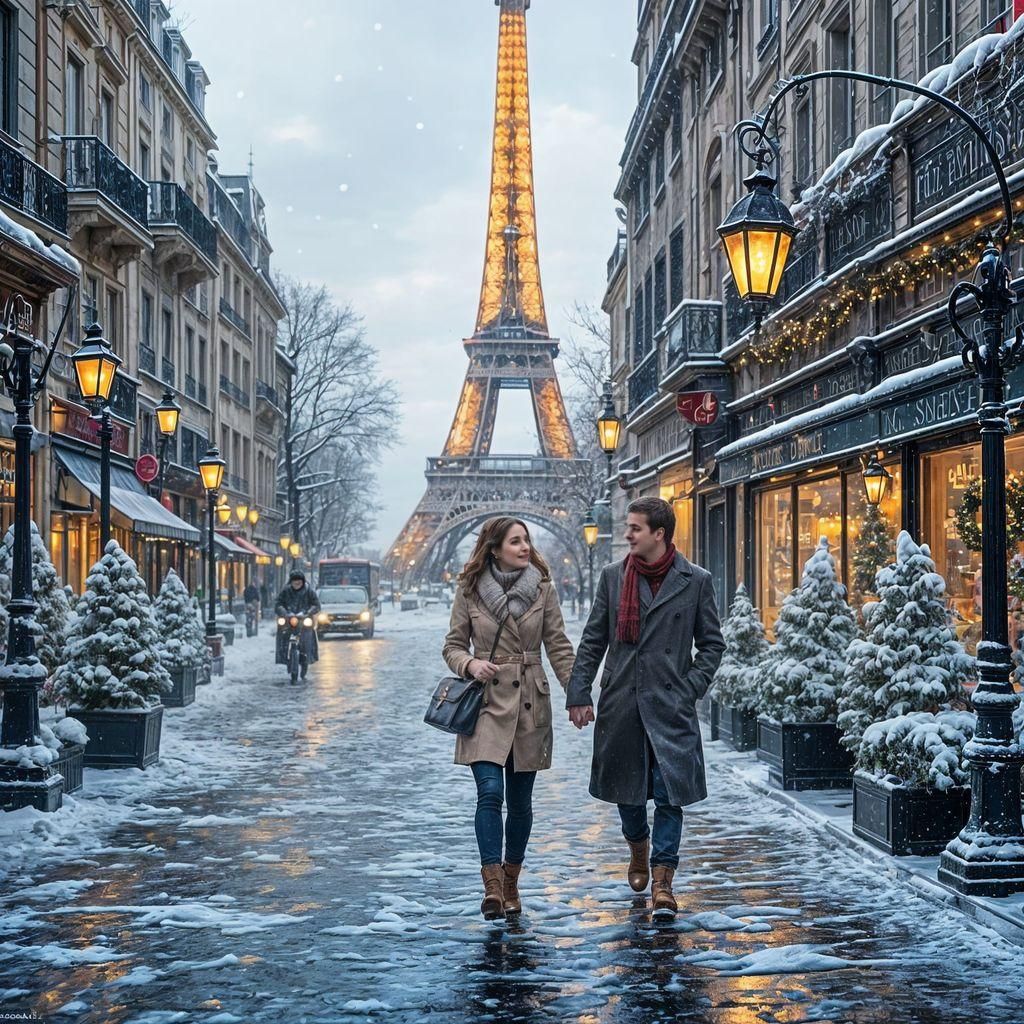 Magical Christmas in Paris with Festive Lights