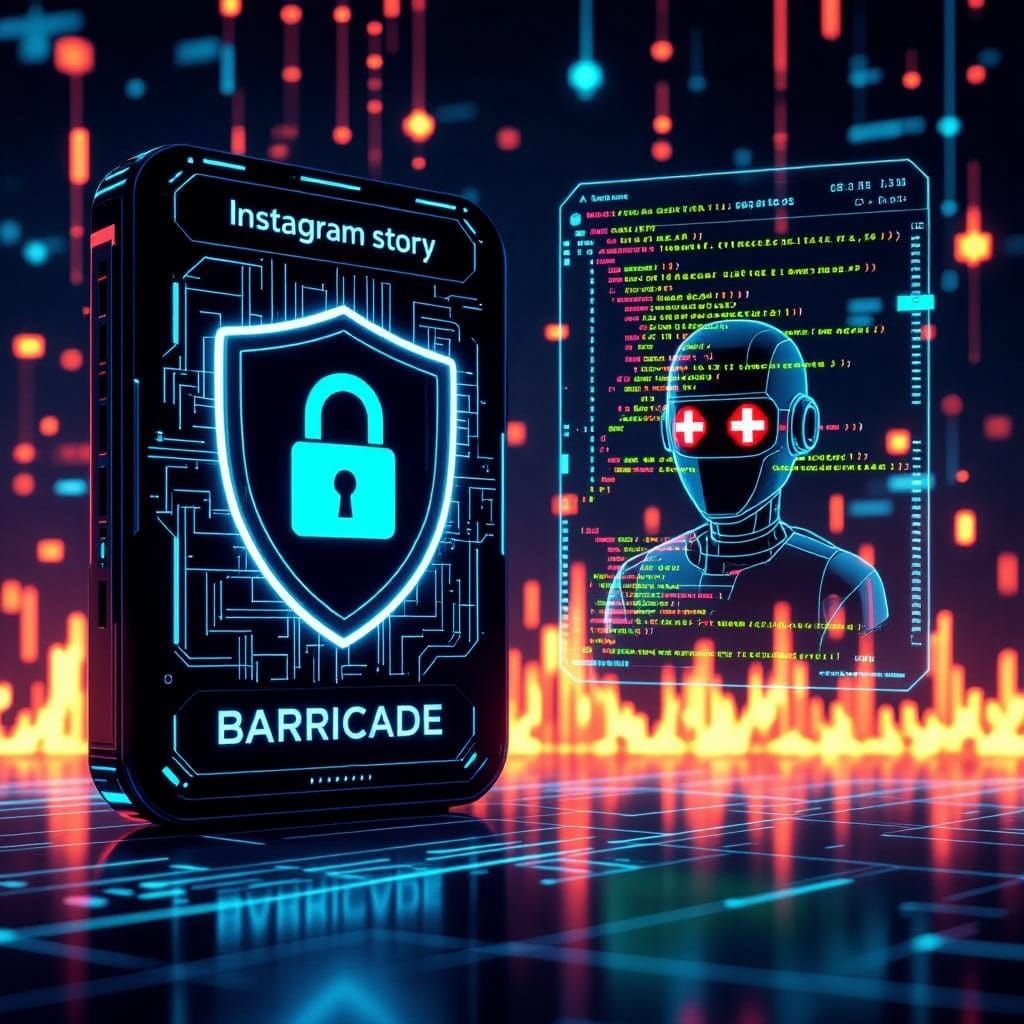 Sleek Cyberpunk Poster for BARRICADE JavaScript Library