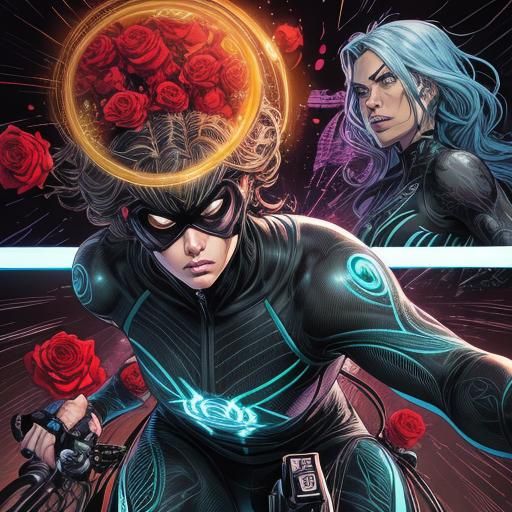 Dynamic Comic Art of Women Exercising in Gym