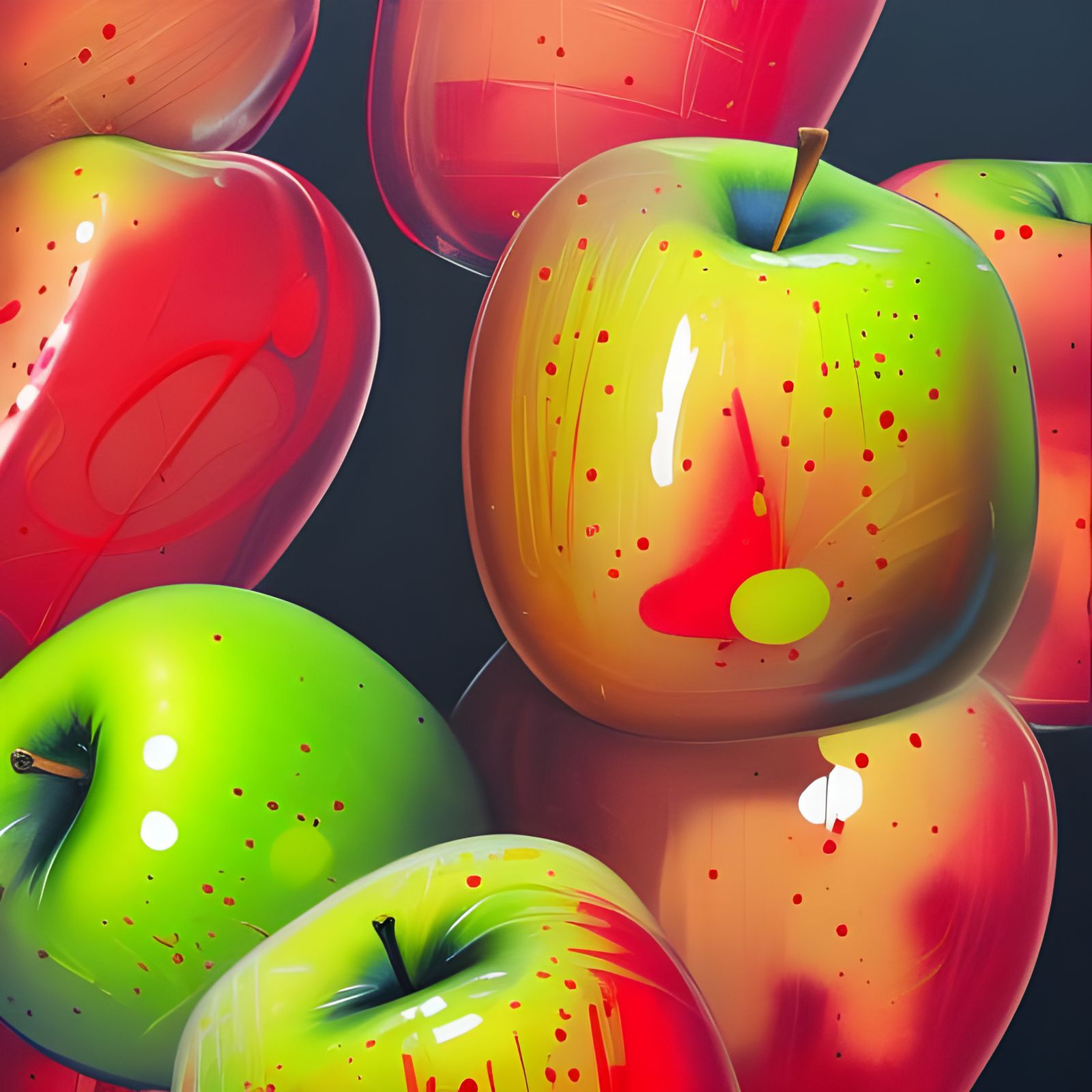 Graffiti Art: Overlapping Apples in Street Art Style