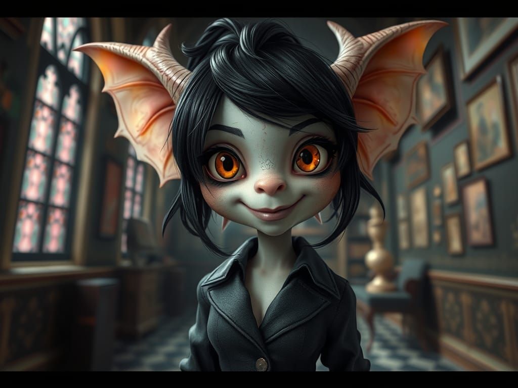 Dragonborn Gremlin Hybrid in Gothic Cathedral Style