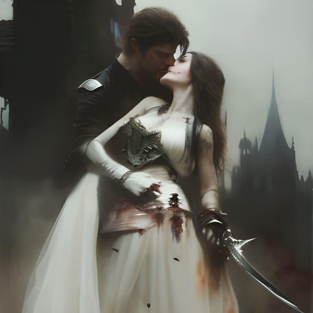 Vampire Embrace: Sinister Matte Painting in 16k