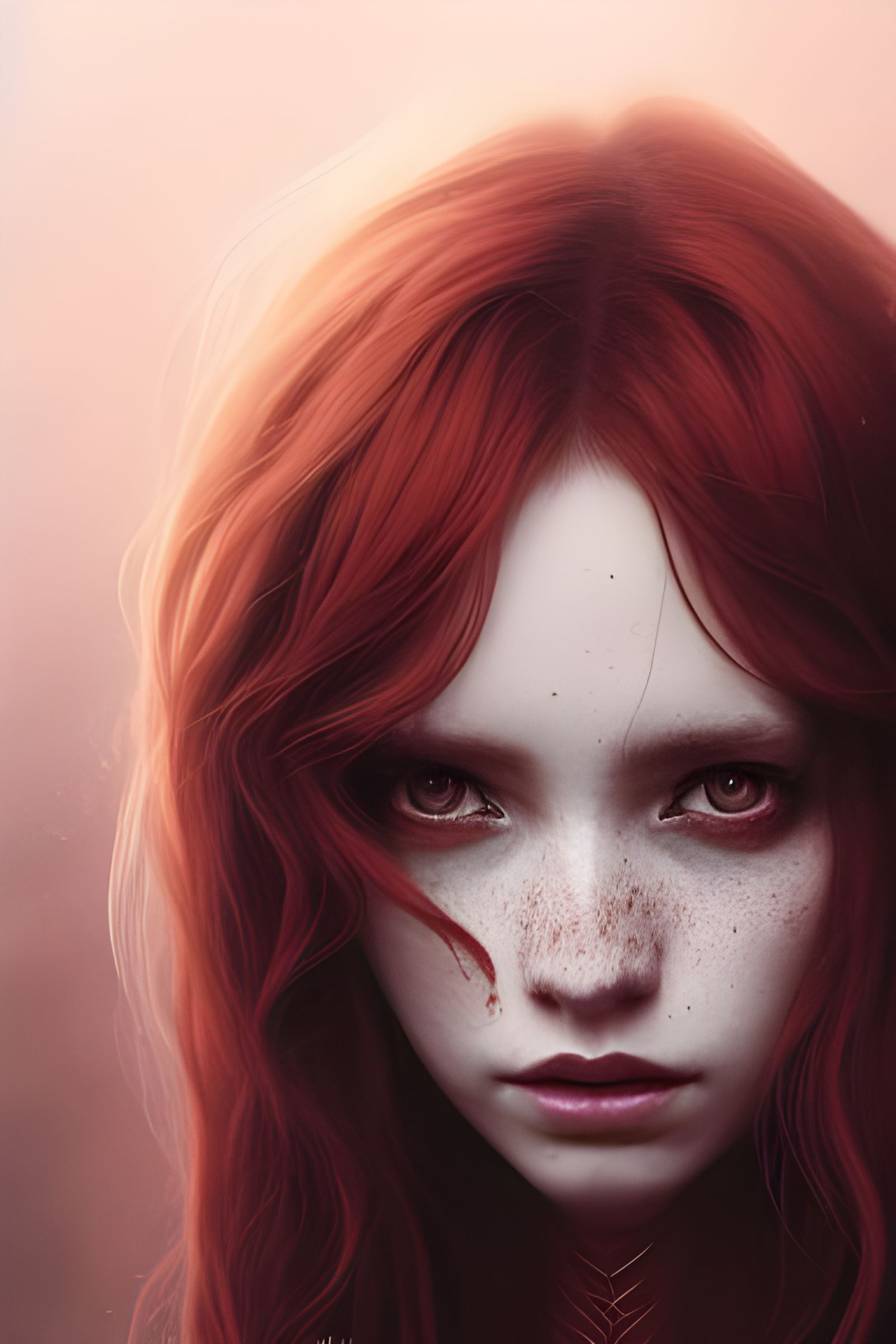 Redheaded Goddess Portrait in Hyper-Realistic Style