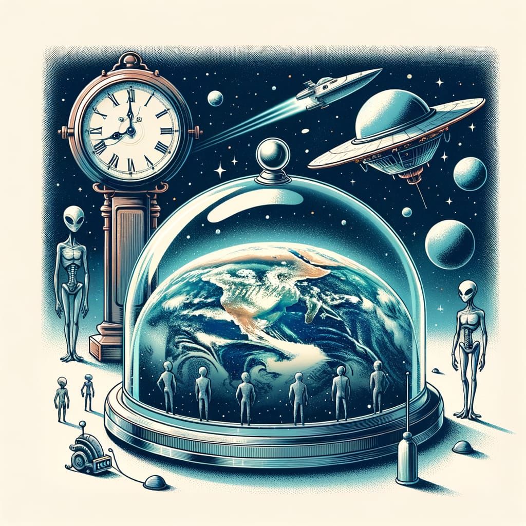 Flat Earth Under Glass with Aliens and Spaceship