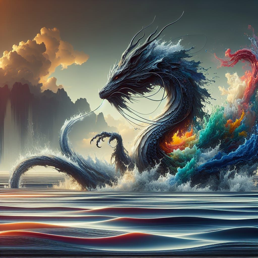Imoogi Dragon Emerges from Ocean: Digital Matte Painting