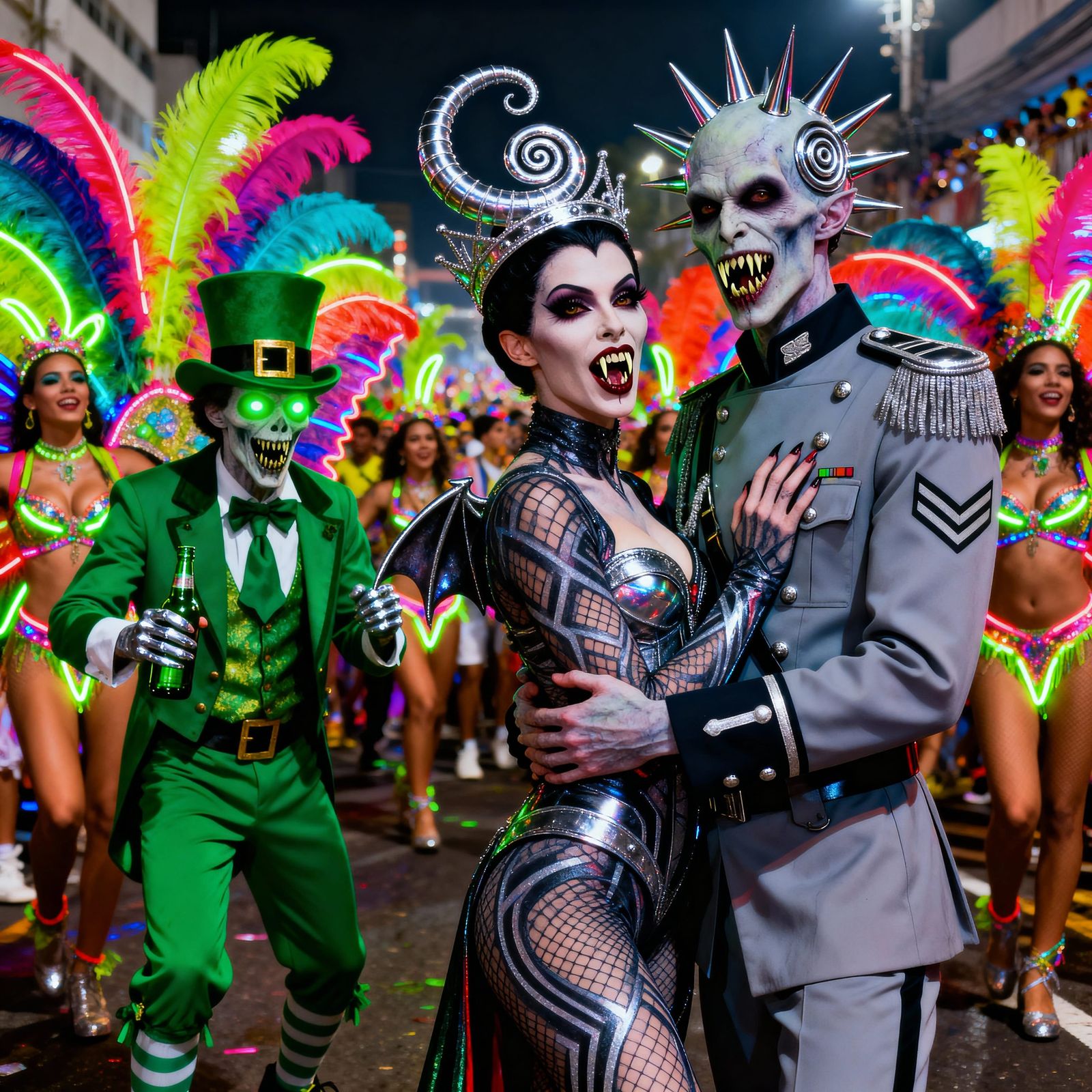 Futuristic Vampire Empress and Emperor at Carnival