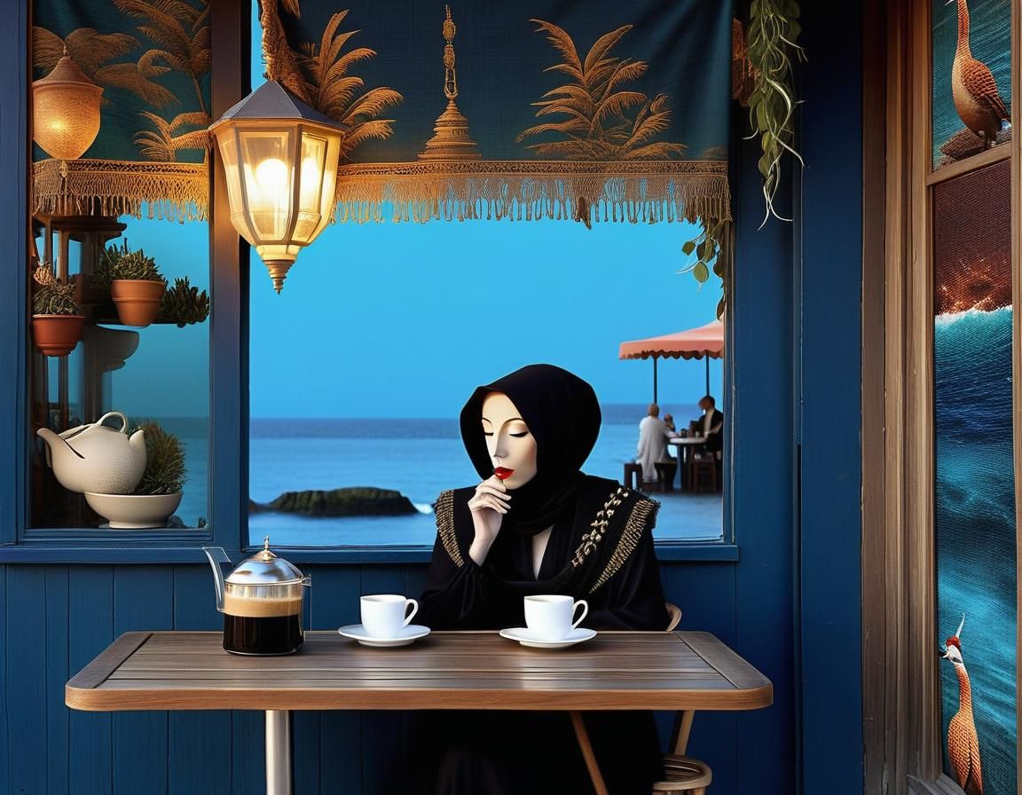 Anthropomorphic Character Listening to the Sea, Textile Art